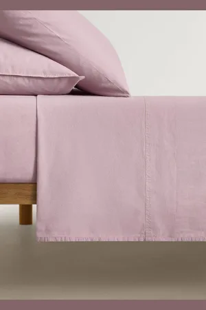MANGO Spannbettlaken für Kinderbett aus gewaschener Baumwolle, doppelter Steppstich, für 90 cm Bett - Home - 90 cm Bett