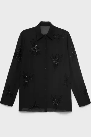 MANGO Perlenbesticktes Hemd - Damen - L
