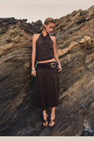 MANGO Drapiertes Midi-Kleid - Damen - M