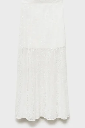 MANGO Langer Spitzenrock - Damen - M