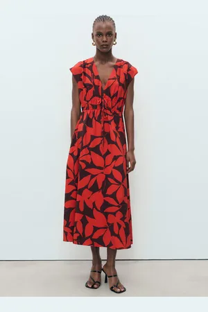 MANGO Langes, bedrucktes Kleid - Damen - 2XL
