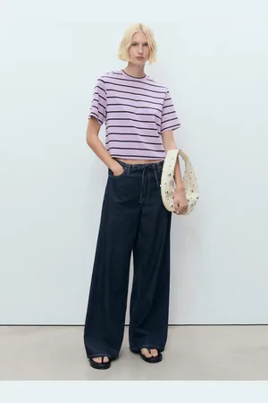 MANGO Gestreiftes Oversized-T-Shirt - Damen - M