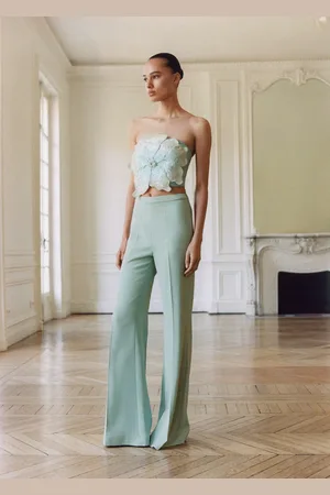 MANGO Ausgestellte Hose mit hohem Bund - Damen - L