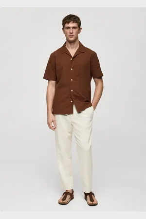 MANGO Regular-Fit-Hemd aus 100 % Seersucker-Baumwolle - Herren - S