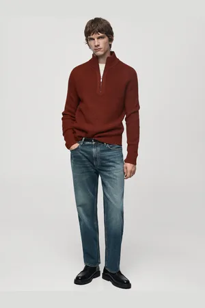 MANGO Rippstrickpullover mit halbhohem Kragen - Herren - XXL