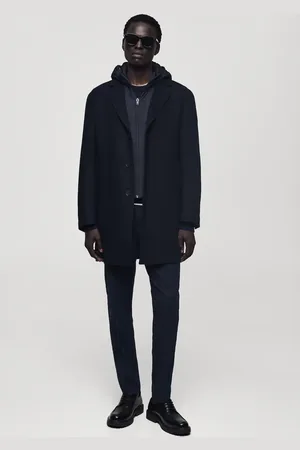 MANGO Wollmantel mit gesteppter Innenkapuze - Herren - XL