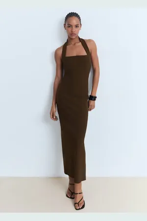 MANGO Langes Kleid mit Halter-Ausschnitt - Damen - L