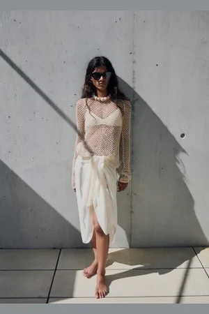 MANGO Langarm-Crochet-Pullover - Damen - XL
