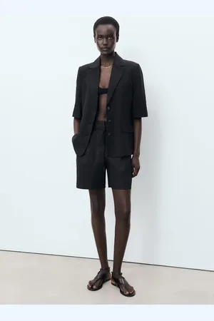 MANGO Leinen-Shorts mit Bindegürtel - Damen - 40
