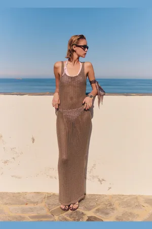 MANGO Langes Häkelkleid - Damen - XL