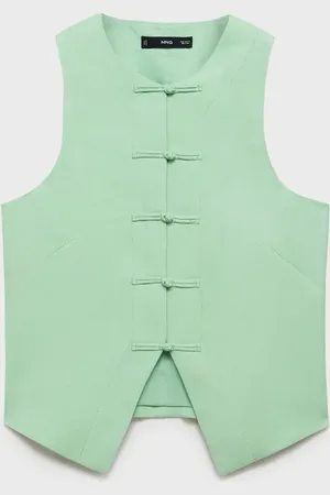 MANGO Leinenmischung Sakko-Weste - Damen - M