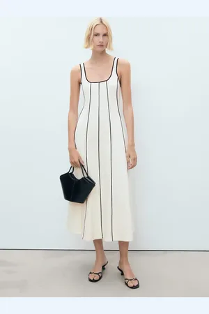 MANGO Gestreiftes Baumwollkleid - Damen - S