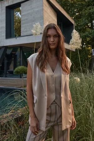 Marc Aurel Blazer-Jacke aus schimmerndem Leinen