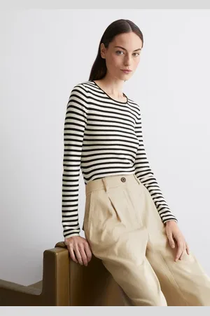 Marc O’ Polo Gestreifter Feinstrickpullover slim