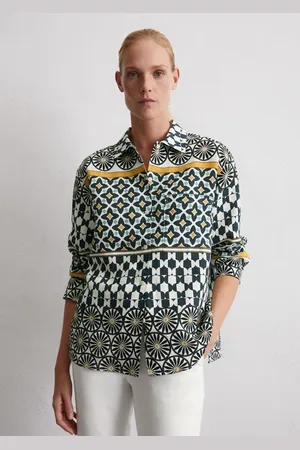 Marc O’ Polo Print-Leinenbluse regular