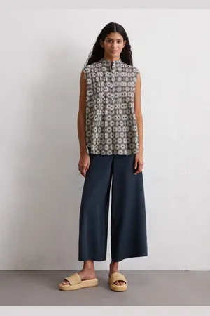 Marc O’ Polo Ärmellose Print-Bluse flared