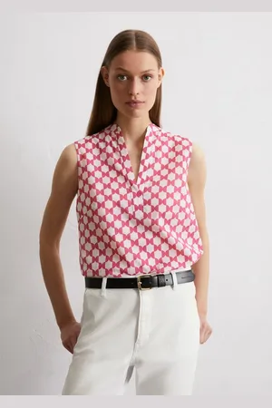 Marc O’ Polo Ärmellose Print-Bluse flared