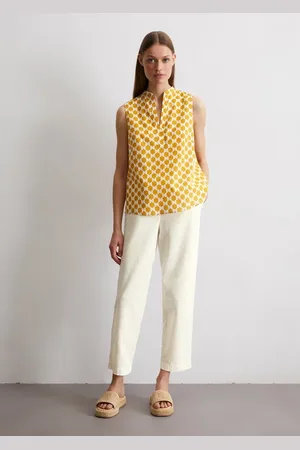 Marc O’ Polo Ärmellose Print-Bluse flared