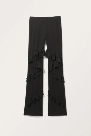 Monki Sheer Frilled Fitted Trousers
