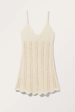 Monki Crochet-knitted Mini Strap Dress