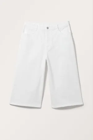 Monki Cropped Twill Trousers