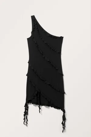Monki One-shoulder Frilled Mini Dress