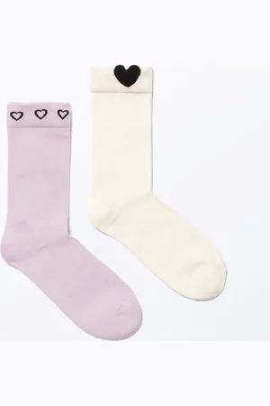 Monki 2-pack Heart Crew Socks