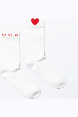Monki 2-pack Heart Crew Socks