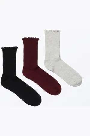 Monki 3-pack Frill Socks