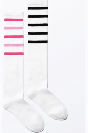 Monki 2-pack Ribbed Knee Socks