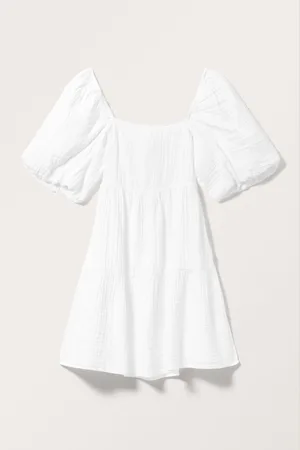 Monki Puffy Cotton Babydoll Dress