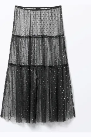 Monki Sequin Mesh Maxi Skirt