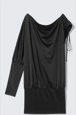 Monki Draped Jersey One-Sleeved Dress
