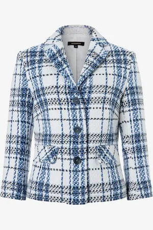 More & More Bouclé Jacke, kariert, Frühjahrs-Kollektion