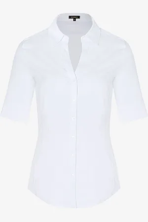 More & More Baumwoll/Stretch Bluse, weiß