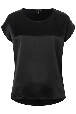 More & More Shirt mit Satinfront, schwarz