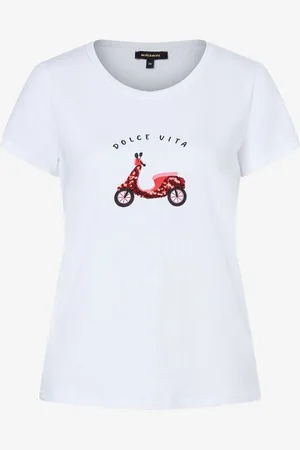 More & More T-Shirt mit Pailletten-Roller, weiß, Frühjahrs-Kollektion