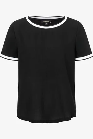 More & More Blusenshirt mit Kontrastabschlüssen, /weiß, Frühjahrs-Kollektion