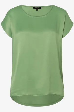 More & More Shirt mit Satinfront, grün, Sommer-Kollektion