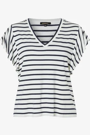More & More V-Neck Shirt mit Streifen, Frühjahrs-Kollektion