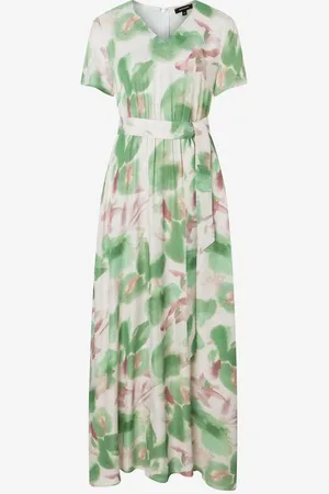 More & More Langes Satinkleid, Flowerprint