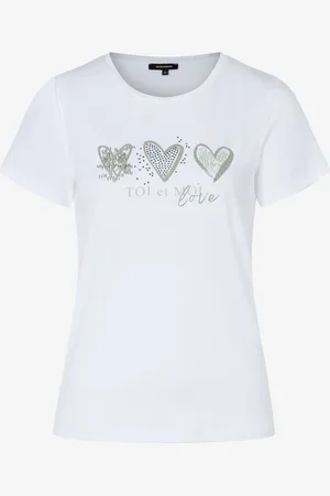 More & More T-Shirt mit Herz-Motiv, weiß, Sommer-Kollektion