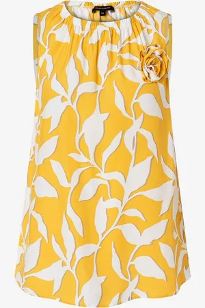 More & More Blusentop mit Blätterprint, Sommer-Kollektion