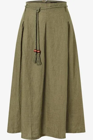 More & More Leinenrock mit Kordel, tundra olive, Sommer-Kollektion
