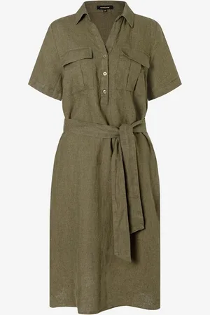 More & More Leinenkleid, tundra olive, Sommer-Kollektion