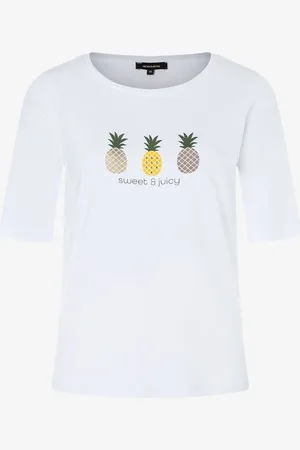 More & More T-Shirt mit Ananas-Frontprint, weiß, Sommer-Kollektion