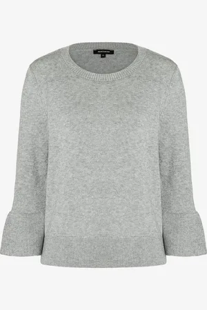 More & More Pullover mit Volantärmel, grau melange, Herbst-Kollektion