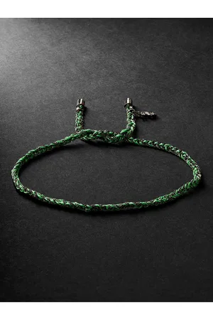 CAROLINA BUCCI Lucky Money Armband aus geschwärztem Gold und Seide - Men