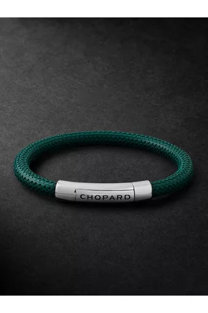 Chopard Classic Racing Armband aus geflochtenem Kautschuk mit silberfarbenem Detail - Men