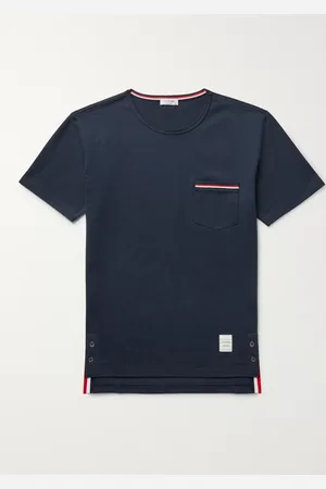Thom Browne Schmal geschnittenes T-Shirt aus Baumwoll-Jersey mit Ripsbandbesatz - Men - - 1